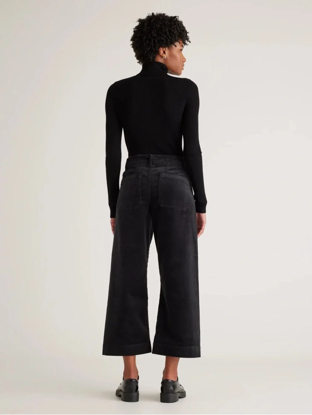 Quince Organic Stretch Corduroy Cropped Wide Leg Pants - Picture 2 of 6